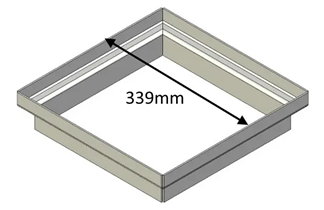 Jetmaster 1050 Extra 330mm Square Flue Gather Adaptor