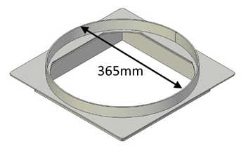 Jetmaster 1050 Extra 350mm Round Flue Gather Adaptor