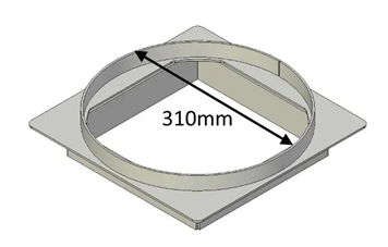 Jetmaster 850 300mm Round Flue Gather Adaptor 