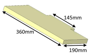 Jetmaster 60i Inset Upper Baffle Brick - 360mm x 190mm