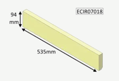 Parkray Aspect 7 Lower Rear Brick - 535mm x 94mm