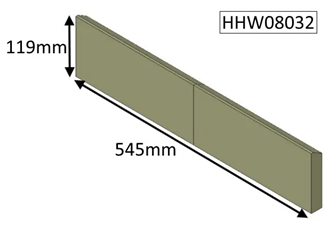 Hunter/Parkray Slimline Rear Brick - Multifuel - 545mm x 119mm