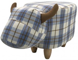 Gardeco Beth the Blue Tartan Cow Footstool - ** CURRENTLY OUT OF STOCK **