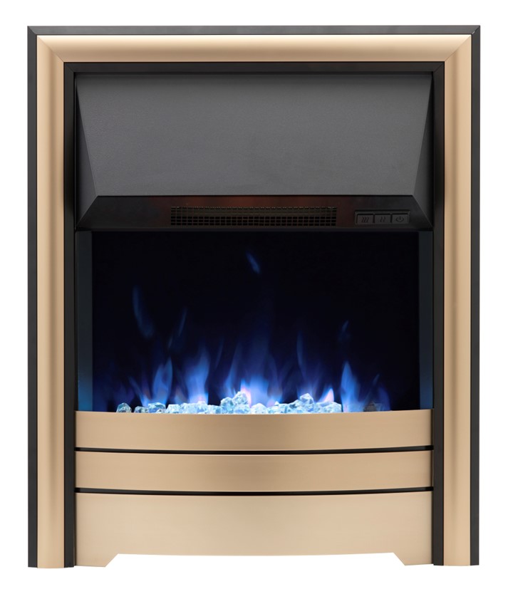 Sandon Electric Insert Fire with Black and Gold Frame