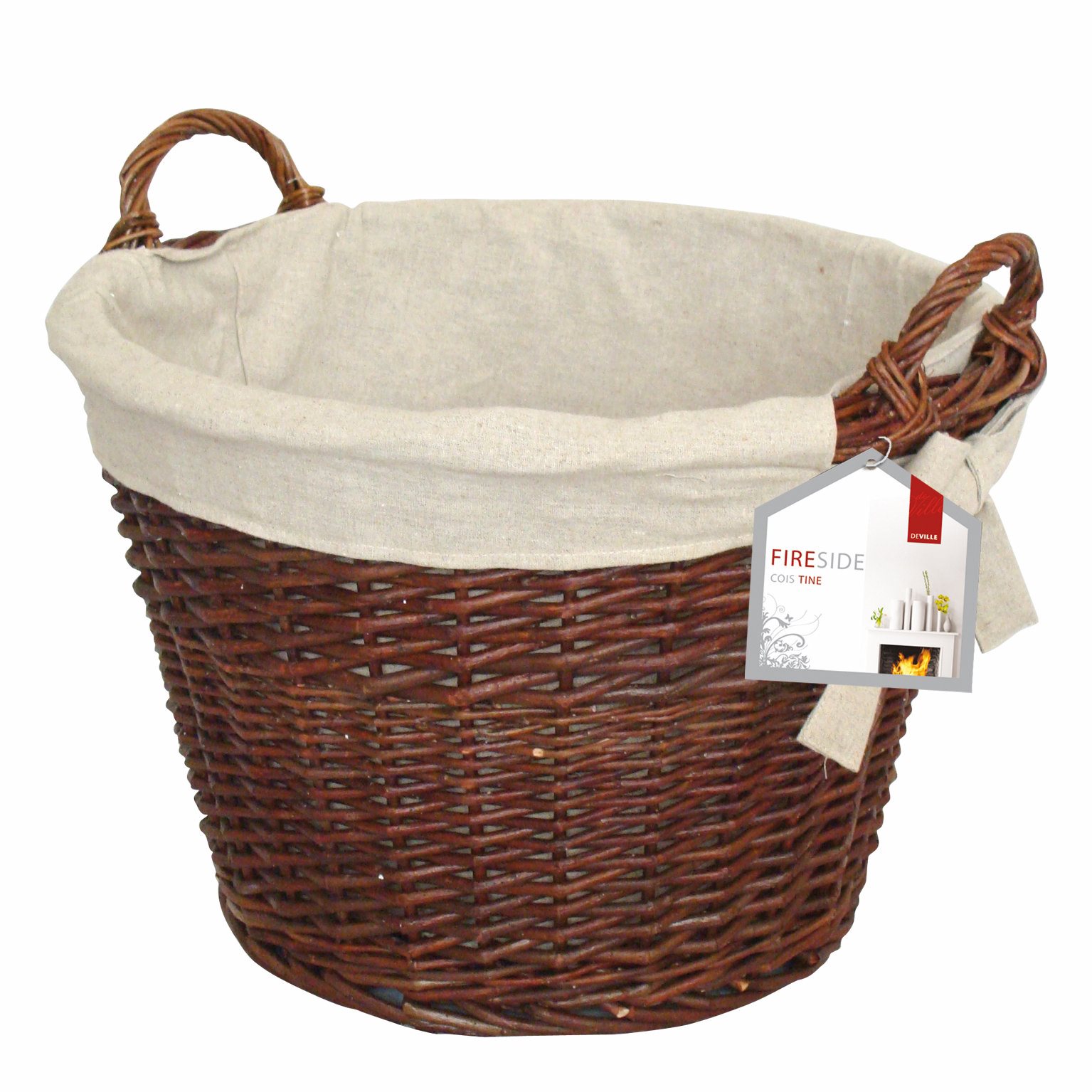 Deville Round Wicker Basket with Jute Liner