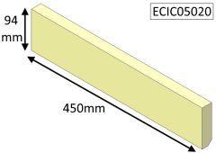 Parkray Aspect 5 Lower Rear Brick  - 450mm x 94mm 