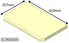 Parkray Aspect 5 Base Brick - 410mm x 257mm front corner cut