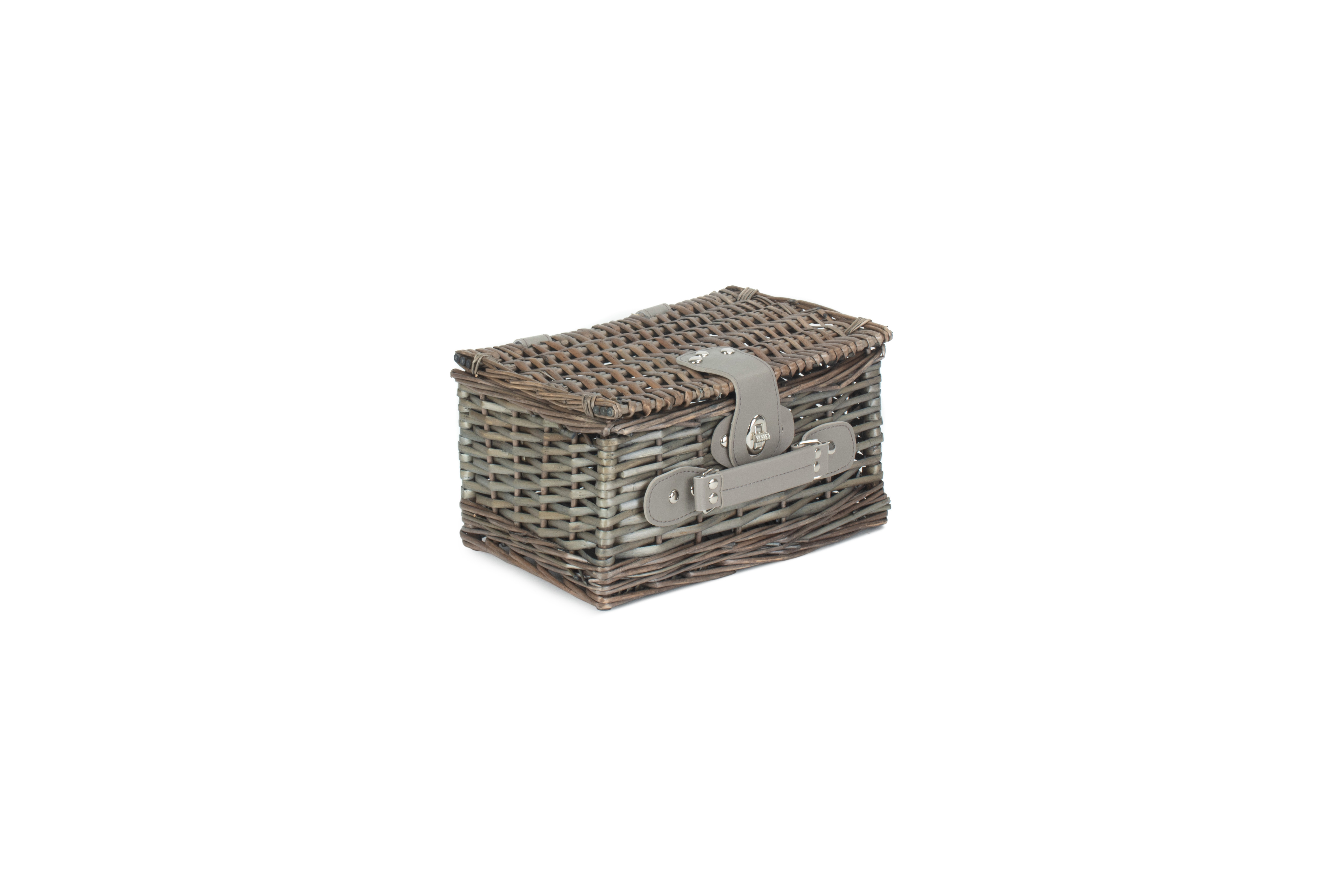 Small Antique Wash Split Willow Chest Hampers