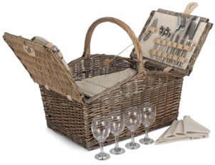 Double Lidded 4 Person Picnic Hamper