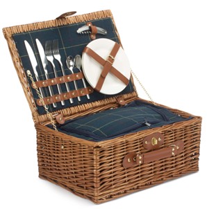 2 Person Blue Tweed Hamper