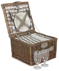 2 Person Grey Checked Chiller Hamper