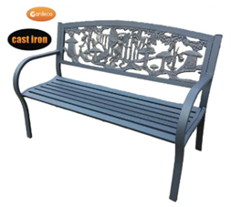 Gardeco Steel Framed Cast Iron Bench with Fairies