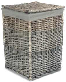 Small Square Laundry Basket With Grey Sage Lining