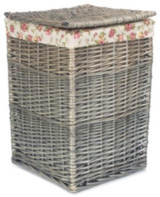 Small Square Laundry Basket With Garden Rose Lining