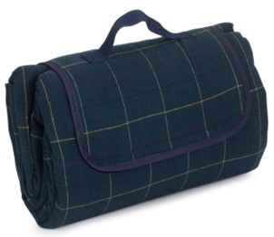 Luxury Blue Tweed Picnic Blanket