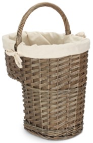 Antique Wash Stair Basket With White Lining