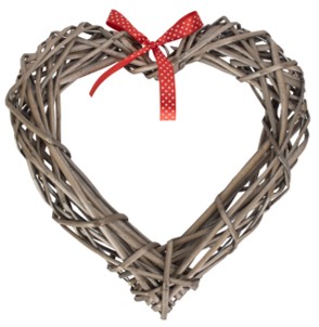 Small Heart Wreath With Red Spotty Ribbon