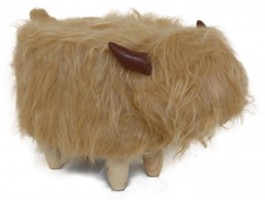 Gardeco Hazel the Light Brown Highland Cow Footstool