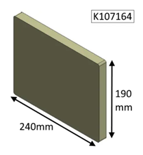 Jetmaster 70i and 70i Low Inset Lower Baffle Brick - 240mm x 190mm