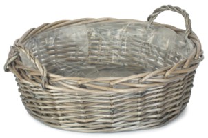 Large Round Antique Wash Display Tray With Plastic Lining