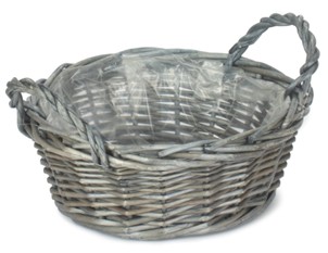 Small Round Antique Wash Display Tray With Plastic Lining