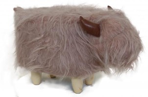 Gardeco Rosie the Light Pink Highland Cow Footstool