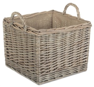 Cumbria Medium Square Lined Wicker Log Storage Basket 