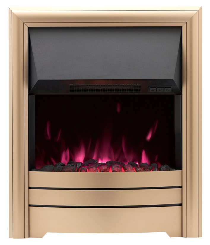 Sandon Electric Insert Fire with Satin Gold Frame