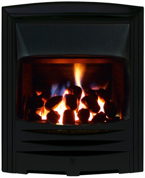 Solaris HE Glass Fronted Convector Insert Gas Fire - Black Finish