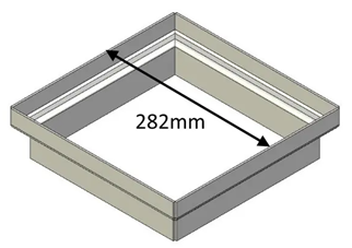 Jetmaster 850 280mm Square Flue Gather Adaptor