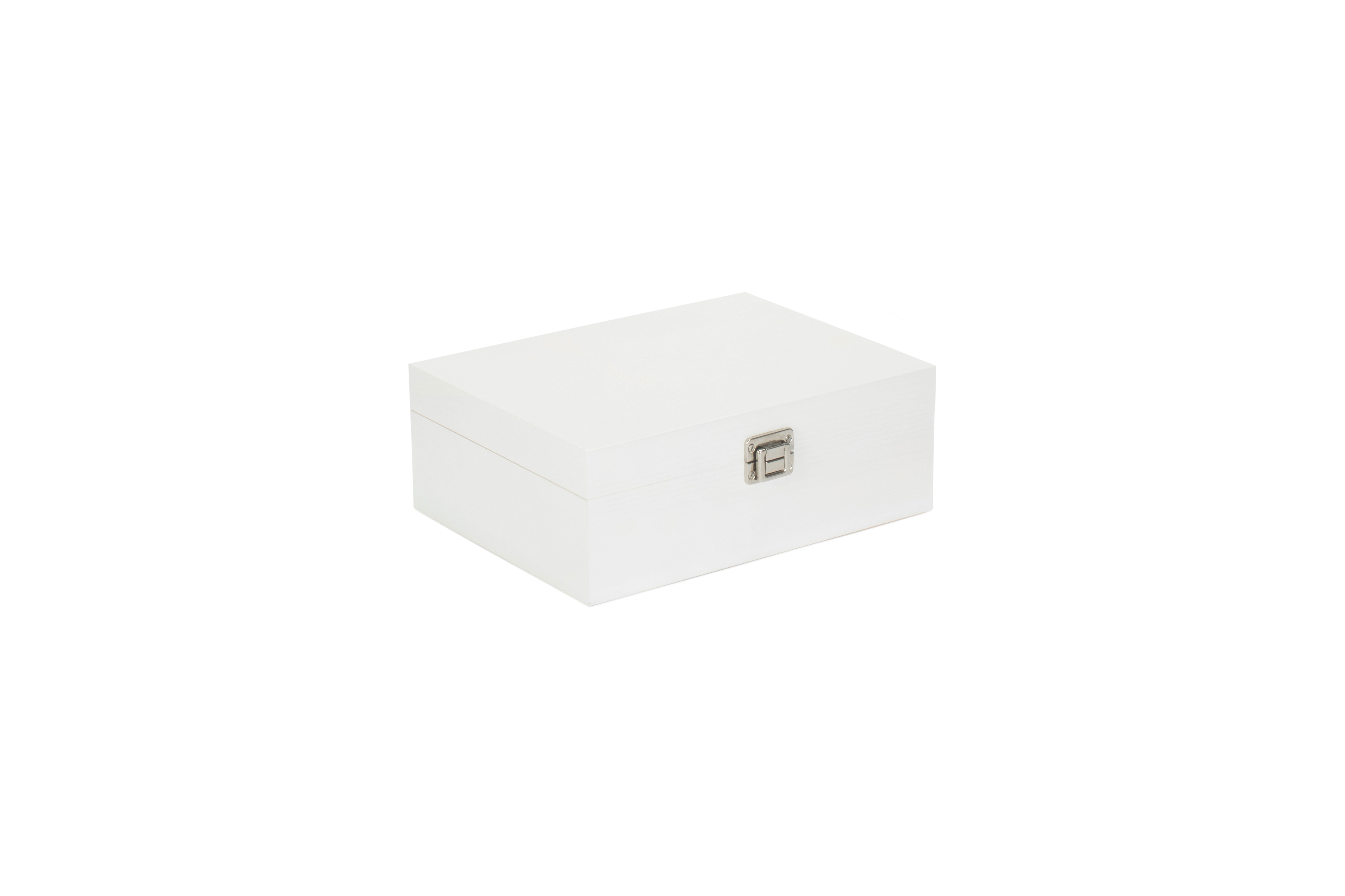 12 Inch White Wooden Box