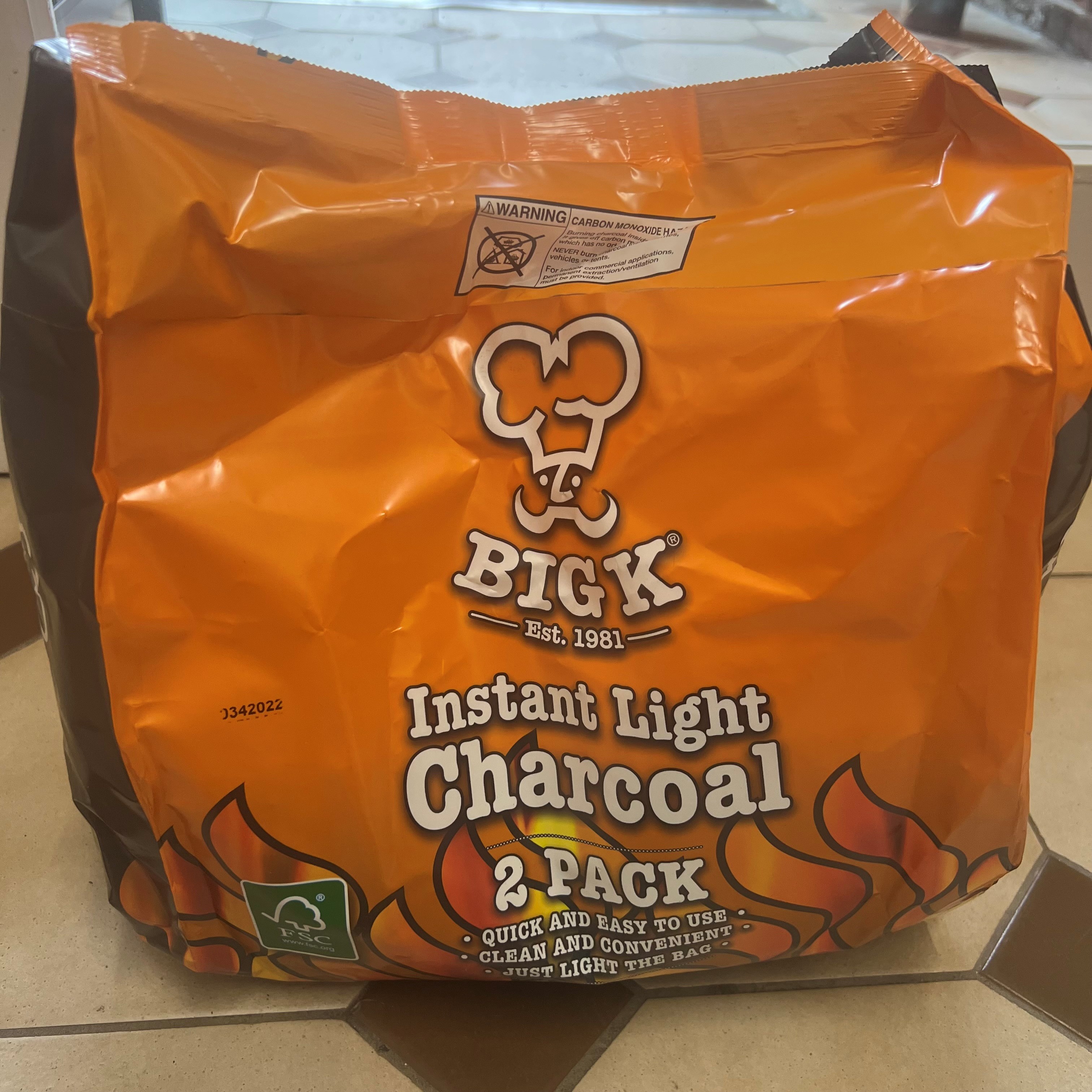 BBQ Charcoal - 2 x instant light bags