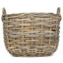 Large Curved Base Rattan Planter With Plastic Lining