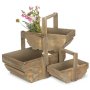 Set of 3 Oak Effect Wooden Trugs