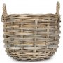 Small Curved Base Rattan Planter With Plastic Lining