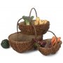 Set of 3 Oval Unpeeled Willow Garden Trug 