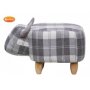 Gardeco Maisie the Grey Tartan Cow Footstool