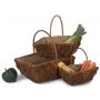 Set of 3 Rectangular Unpeeled Willow Garden Trug With Hessian Lining 
