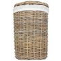 Small Round Rattan Laundry Hamper Basket With White Lining