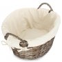 Antique Finish Wash Basket With White Lining