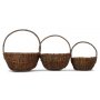 Set of 3 Oval Unpeeled Willow Garden Trug 