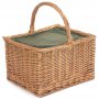 Deluxe Butcher's Basket With Green Tweed Cooler Bag