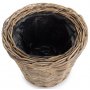 Set of 2 Tapered Rattan Round Planter With Plastic Lining 