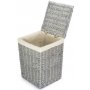 Small Grey Wash Square Laundry Basket With White Lining