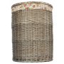 Large Antique Wash Round Laundry Basket With Garden Rose Lining