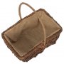 Medium Rectangular Unpeeled Willow Garden Trug With Hessian Lining