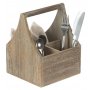 Oak Effect Square 4 Section Cutlery Holder
