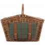Elegant 4 Person Green Tweed Hamper