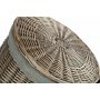 Large Antique Wash Round Laundry Basket With Grey Sage Lining