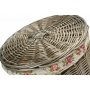 Small Antique Wash Round Laundry Basket With Garden Rose Lining
